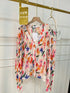 Summer Floral Print Loose V-Neck Tops